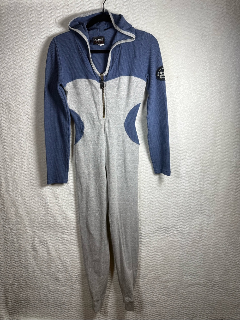 Blue & Gray Women's Zipper One-Piece Jumpsuit